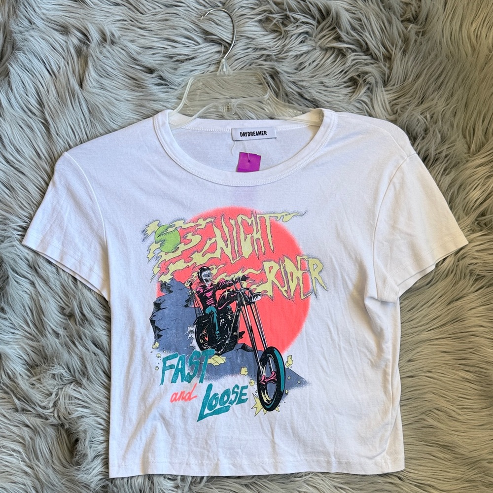 Daydreamer White Graphic Motorcycle Tee